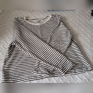 Elizabeth and James Stripped Long Sleeve Black/White XL